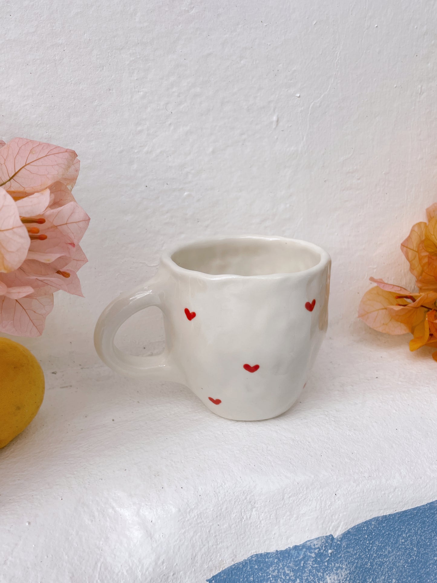 Red heart mug