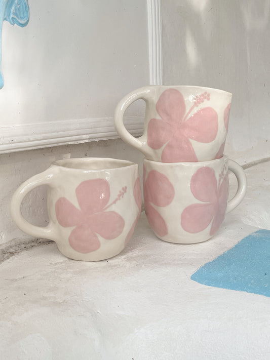 Hibiscus pink mug