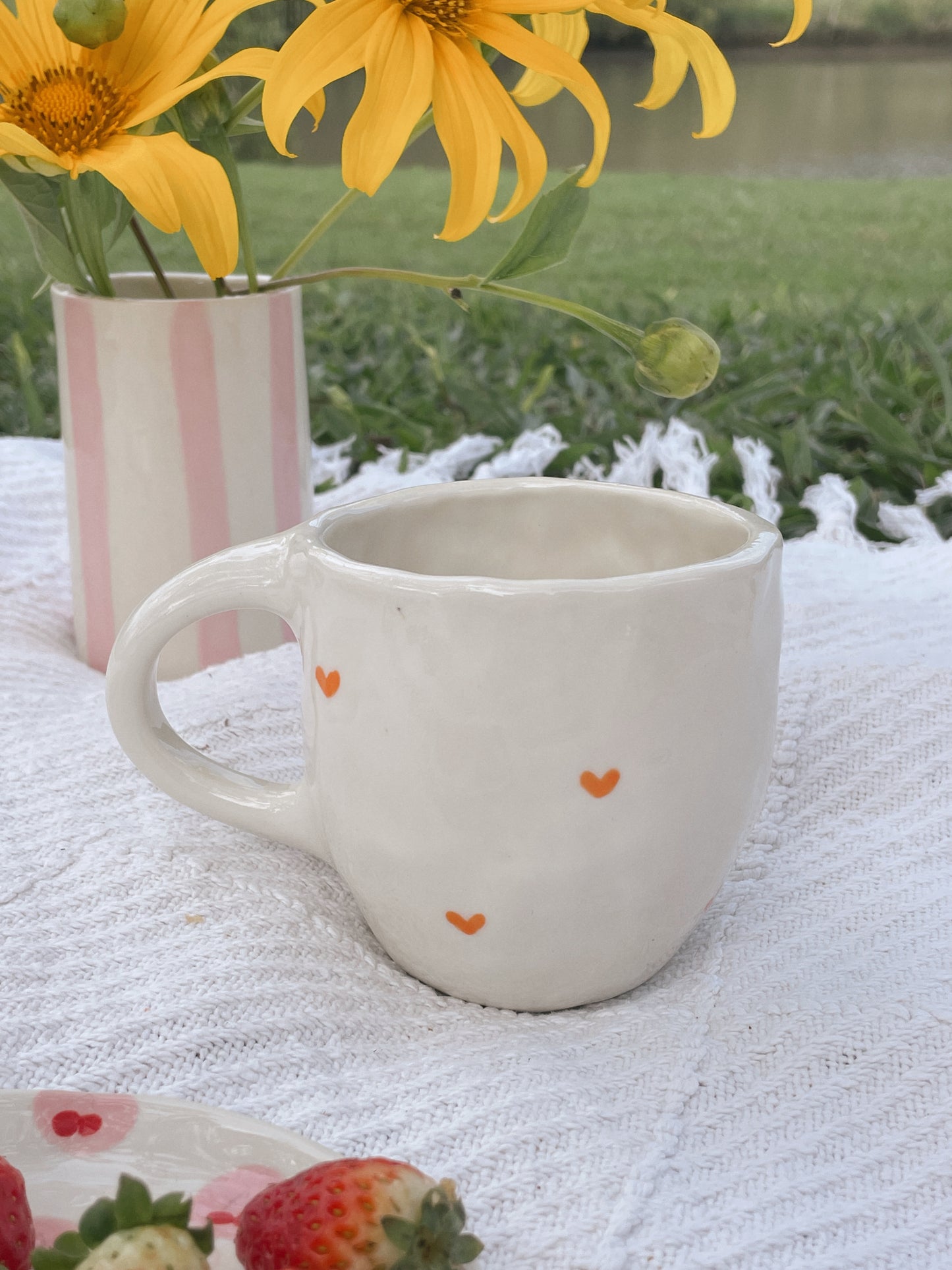 Orange heart mug